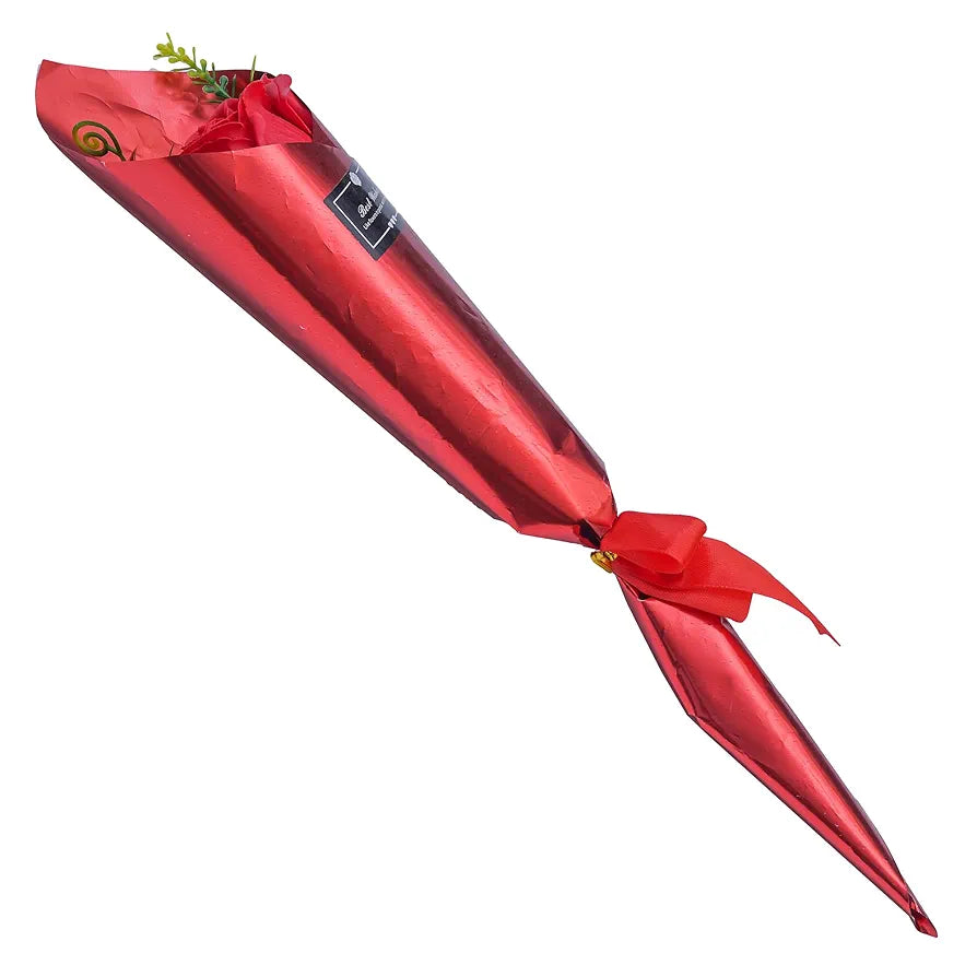 eCraftIndia Best Wishes Artificial Red Rose Flower Decorative Showpiece Gift | Valentine Gift for Girlfriend Boyfriend Husband Wife Her Him | Valentine Day Decoration Items