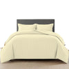 Trance Home Linen Zippered 100% Cotton 200TC Satin Stripe King Size Duvet Cover Quilt Cover Blanket Cover Razia Comforter Cover with 2 Pillow Covers Colour Light Ivory Cream