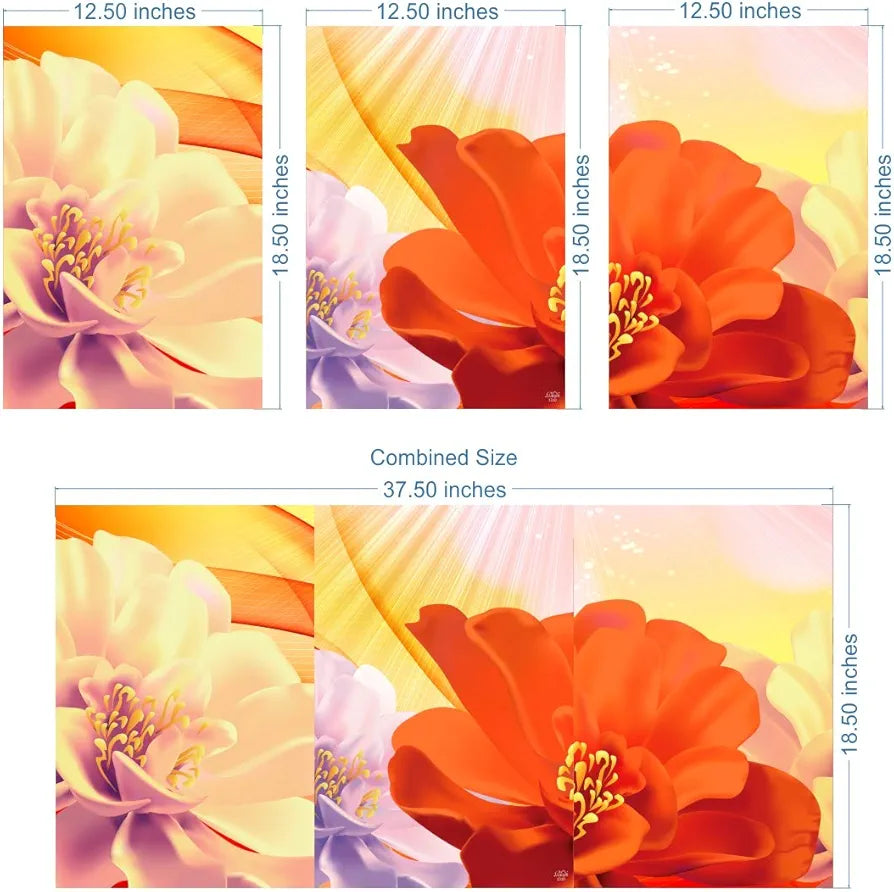 Rangoli MDF 3 Pcs Wall Poster 12x18 Inch Decorative Wall Art for Home, Office, Living Room. P-4, Design-17