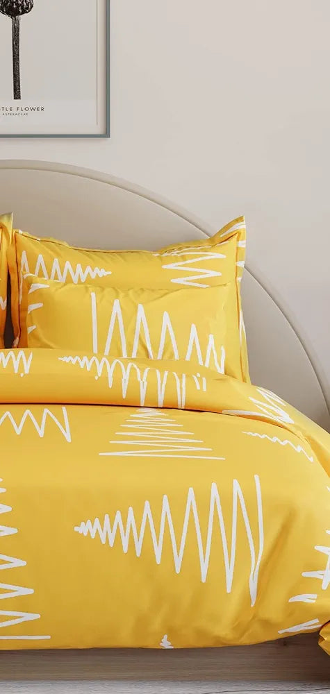 THE HOME STYLE 400 TC Cotton Elastic Fitted All Around Printed Queen Size Double Bed Bedsheet wih 2 Pillow Cover 