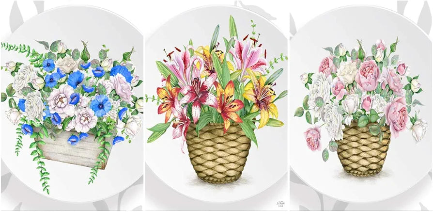 Rangoli MDF 3 Pcs Wall Poster 12x18 Inch Decorative Wall Art for Home, Office, Living Room. P-4, Design-25