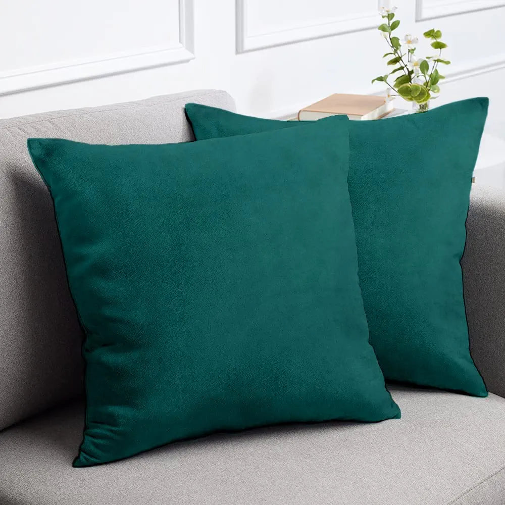 Cloth Fusion Velvet Sofa Cushion Cover Set of 2, Luxurious Cushion Cover Set 16-inch x 16 inch for Home Decor 