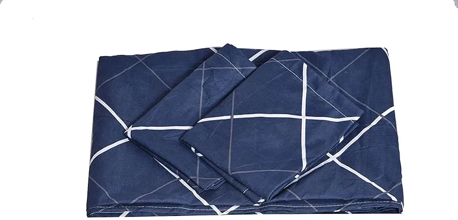 THE HOME STYLE Cotton Feel Glace Cotton Elastic Fitted Printed Double Bed King Size Bedsheet With 2 Pillow Cover,300 TC