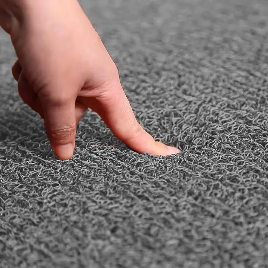 ishro home Cushion Noodle Mat for home Entrance, Heavy Indoor Outdoor Anti Slip PVC Floor Mat for Bedroom, Kitchen, Absorbent Solid Mats|Feet 2x3, Grey, Rectangle