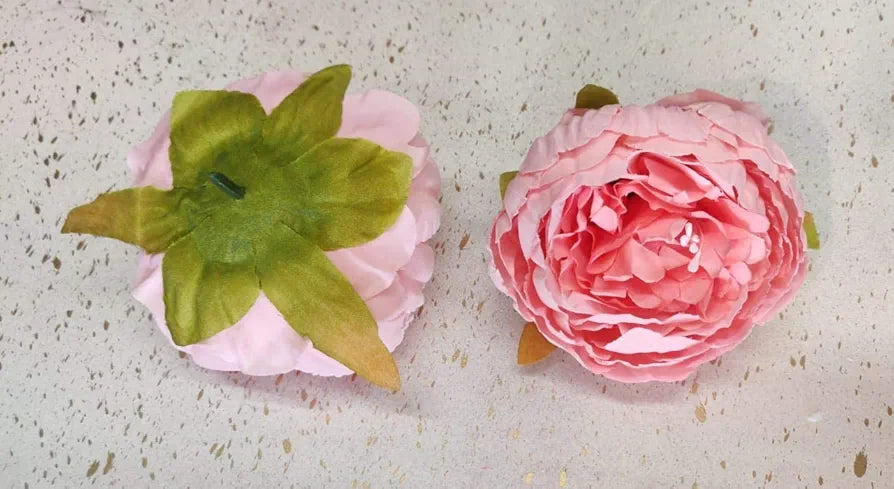 SATYAM KRAFT 6 Pcs Artificial Fabric Rose Flower Heads | Handmade Peony Style Flowers for DIY Crafting, Gift Packing, Bouquet Making, Wedding, Home & Event Decoration 