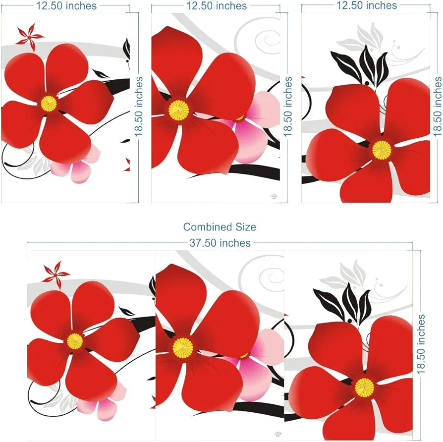 Rangoli MDF 3 Pcs Wall Poster 12x18 Inch Decorative Wall Art for Home, Office, Living Room. P-4, Design-12