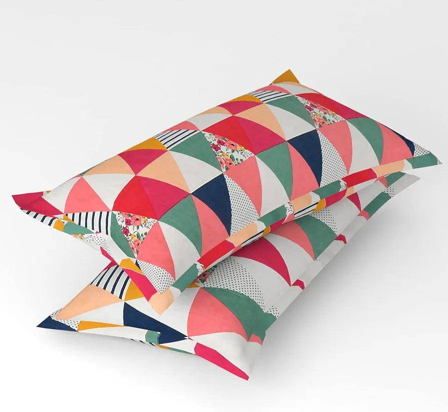 Homefab India 144 TC Microfiber Double Bedsheet with 2 Pillow Covers - Multicolor