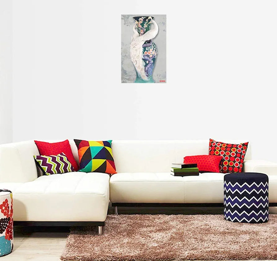 Rangoli Peacock Wall Sticker 12x18 Sheet – Elegant Self Adhesive Home Décor for Living Room, Bedroom & Walls. Design-9