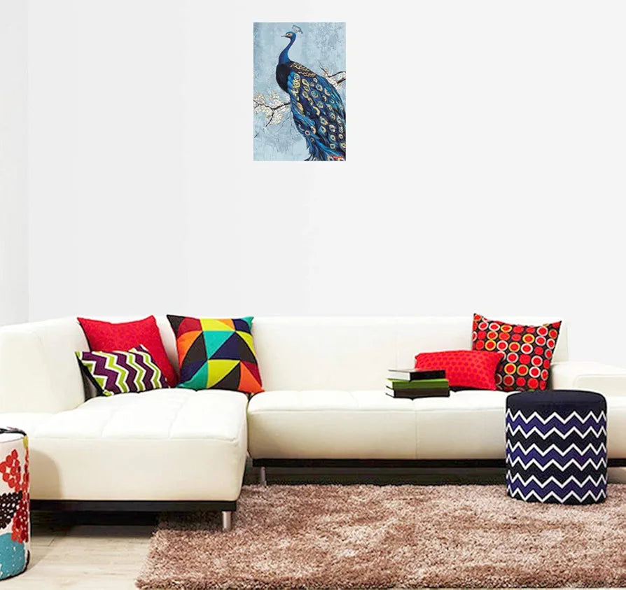 Rangoli Peacock Wall Sticker 12x18 Sheet – Elegant Self Adhesive Home Décor for Living Room, Bedroom & Walls. Design-10