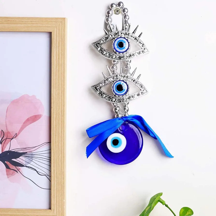 Shubhanjali 2 Eye Lashed Evil Eye Hanging for Home | Evil Charm Evil Eye Hanging for Protection Good Luck