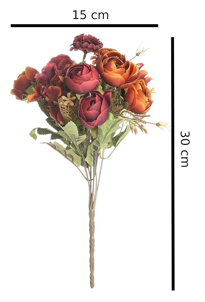 SATYAM KRAFT 1 Pcs Artificial Head Rose Peony Flower Stick for Home Decor, Anniversary, Living Room, Table, Bedroom, Office, Wedding, Pooja, Diwali Decoration 