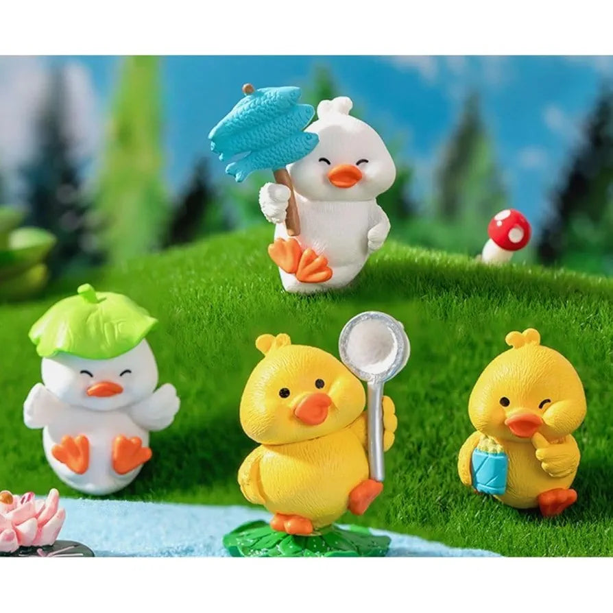 SATYAM KRAFT Resin 1 Set  Duck Miniature Figurines | Decorative Showpiece | Gift for Him/Her, Mother's Day, Home, Bedroom, Living Room, Office, Table, Car Dashboard | Festive Decor