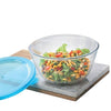 Borosil Glass Mixing & Serving Bowl With Blue Lid | Oven & Microwave Safe Bowl | 500 Ml | Borosilicate Glass