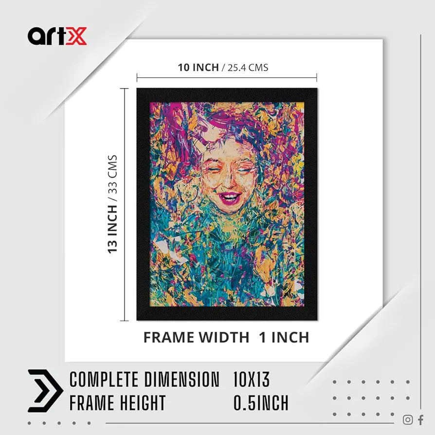 ArtX Paper Abstract Girl Face Wall Art, Multicolor, Modern, 10.0 X 13.0 inches, Set of 1