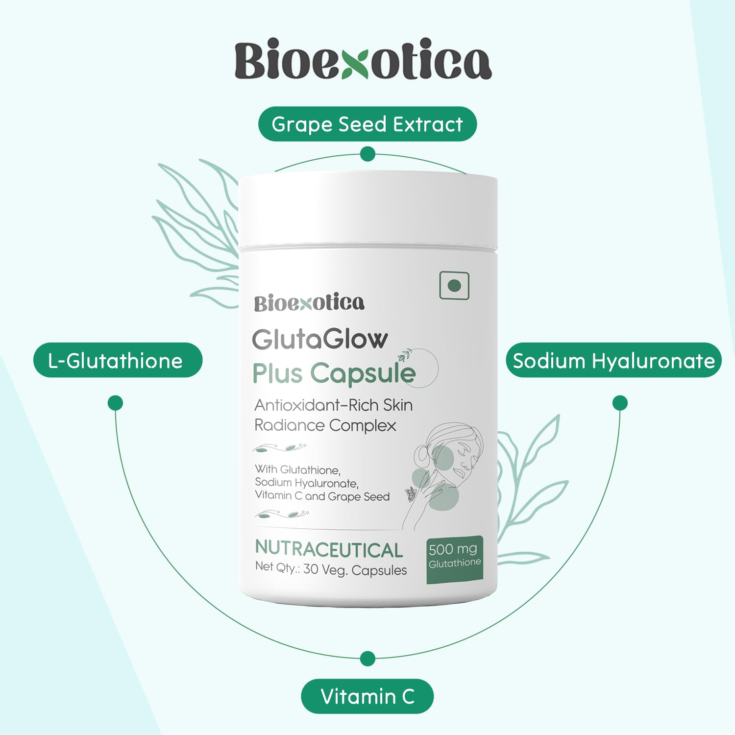 Bioexotica Glutathione 500 mg Capsules - 30 Caps