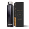 Frenchware Water Bottle 1 Litre, Stainless Steel, Premium Ss 304 | Charcoal Black