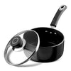 Vinod Hanos Hard Anodised Non Stick Saucepan with Lid - 1.7 Litre, 16 cm | 3.25mm Thick | 5X Long Lasting