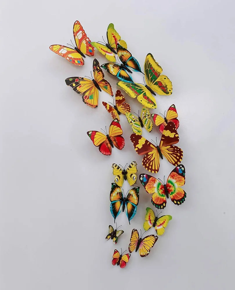 Rangoli Butterfly Wall Stick or Magnet for Home, Office, Kids Room Décor Self Adhesive Removable PVC. Design-12