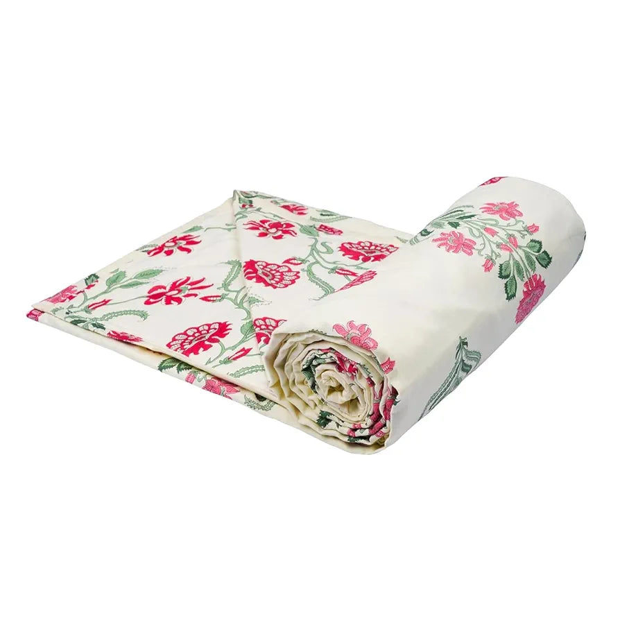 Trance Home Linen 150 GSM Pure Cotton Reversible Dohar Double Bed Size | Ac Blanket Comforter | Soft Light-Weight Bed Blanket 