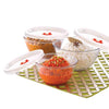 Borosil Glass Mixing & Serving Bowls With Lids | Oven & Microwave Safe Bowls | Set of 3