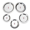 KC Stainless Steel Heavy Gauge Ciba/Lids/Tope/Cheeba Cover - Set of 5 Pcs(Silver)