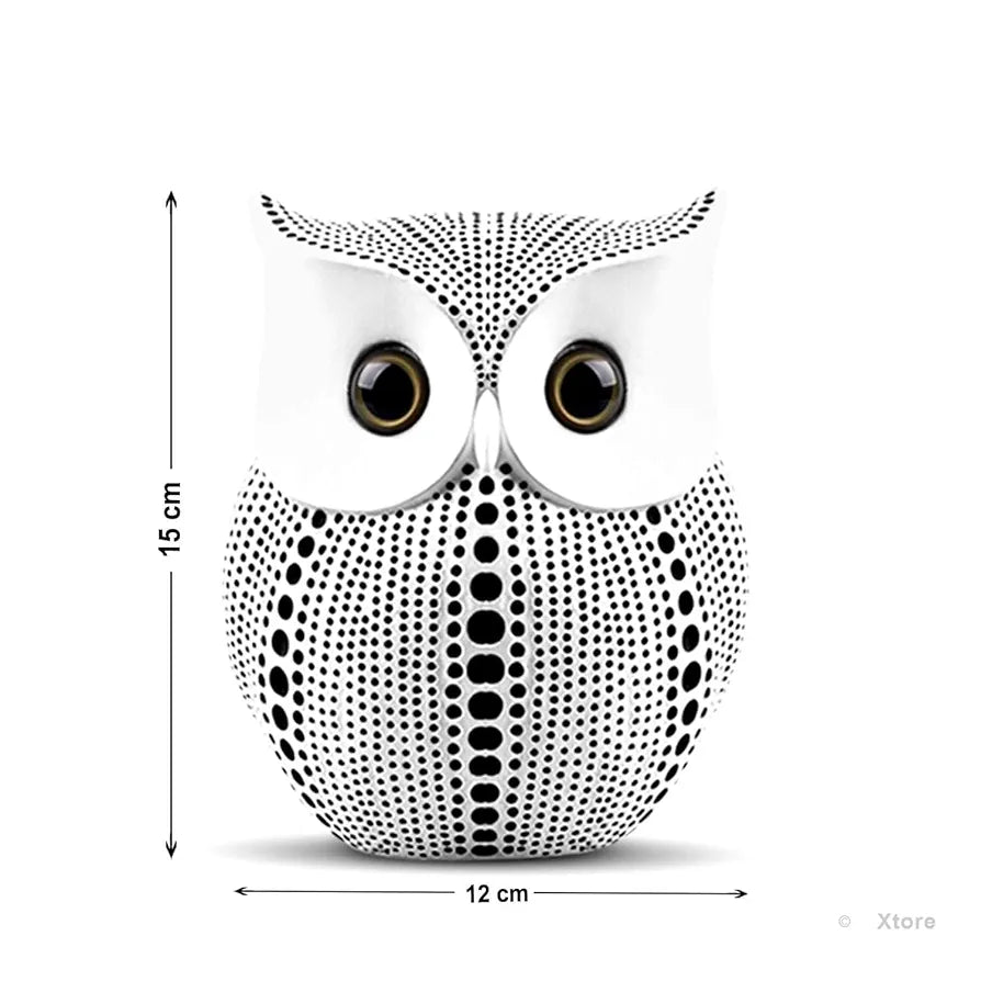 Xtore® Modern Classy Lucky Owl Resin Art Figure Showpiece -