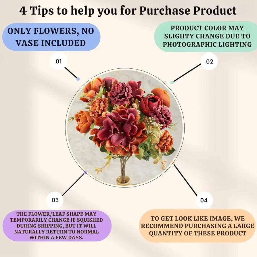 SATYAM KRAFT 1 Pcs Artificial Head Rose Peony Flower Stick for Home Decor, Anniversary, Living Room, Table, Bedroom, Office, Wedding, Pooja, Diwali Decoration 