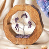 Ritualistic Amethyst Crystal Tree Set in Wooden Ring Gift Spiritual Item for Energy Flow & Chakra Healing Feng Shui Gemstone Bonsai