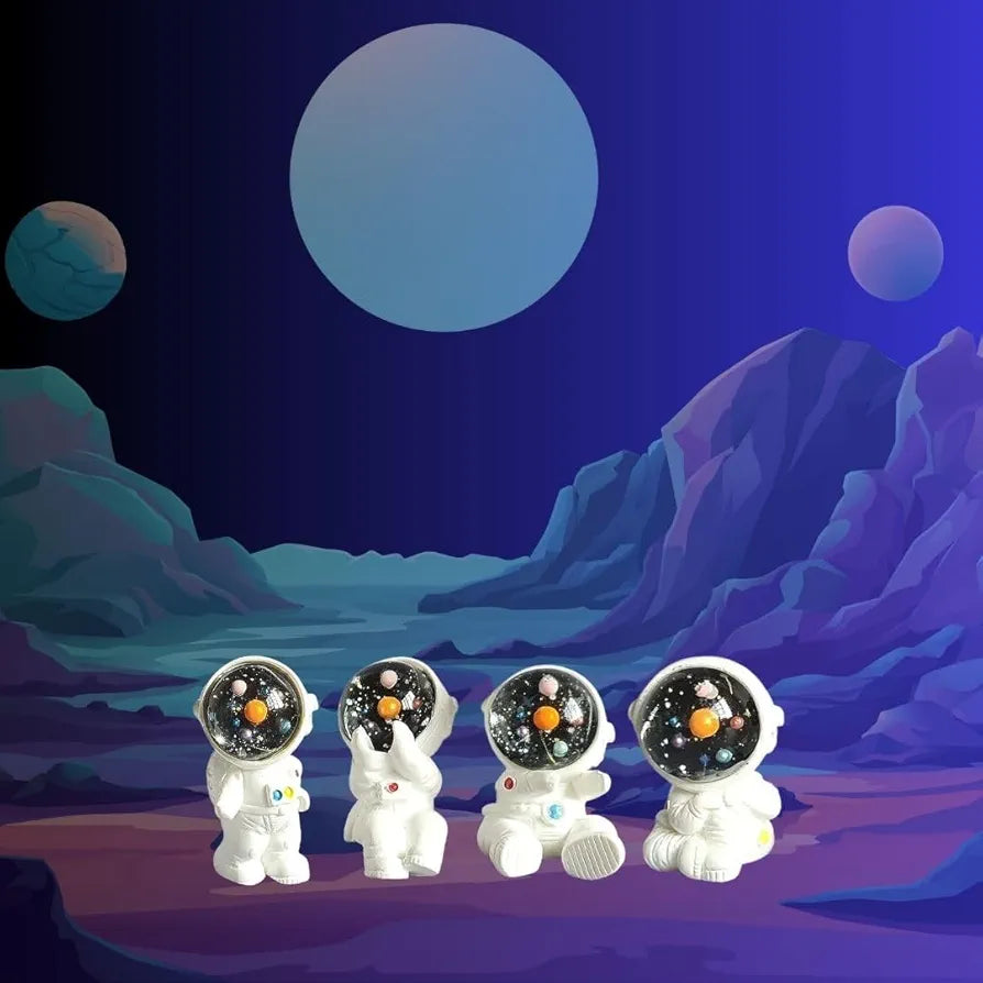 SATYAM KRAFT Resin 1 Set  Astronaut Figurines | Outer Space-Themed Action Figures | Home & Office Desk Decor | Table Decoration | Space Lover Gift | Bedroom & Living Room , Multi
