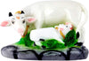 Nrson Decorative Marble Dust Polyresin Cow and Calf Showpiece and Figurines - 5 X 3 X 3 Inch White Cow