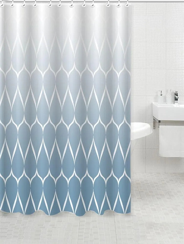 HOMETHREADS Embrace Luxury with Our 6-Feet Long Premium Polyester Shower Curtain with 12 Hooks for a Lavish Bathroom, Machine Washable 
