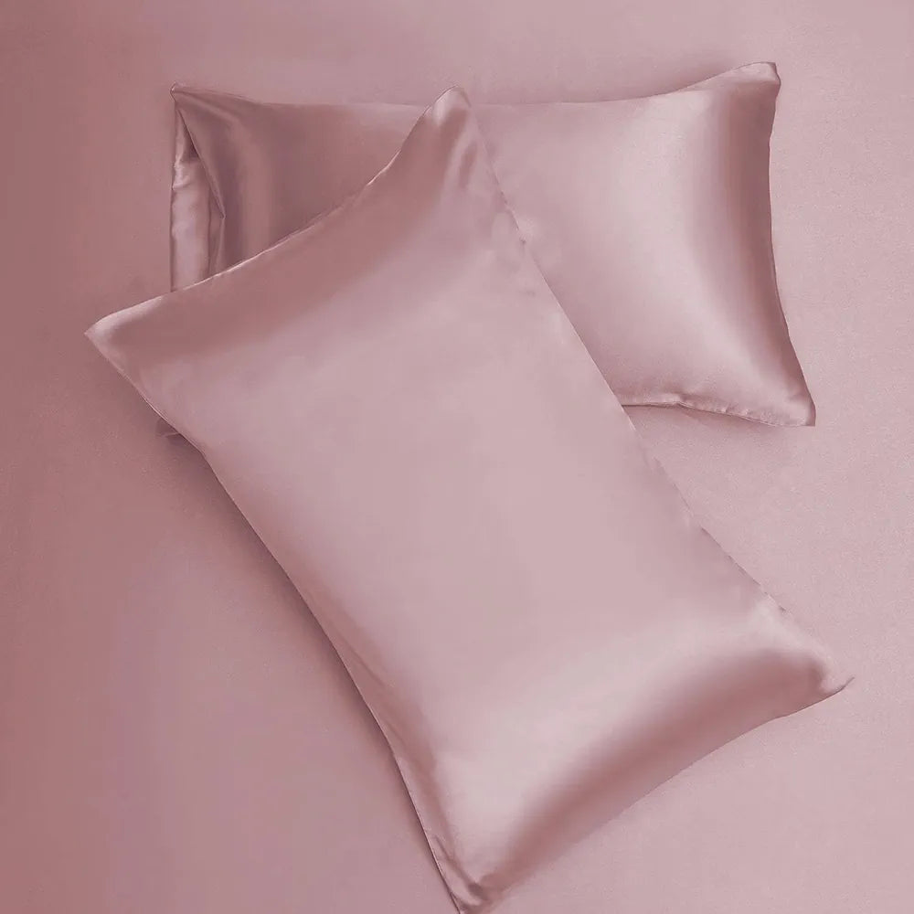 Cloth Fusion Satin Pillow Cover Set of 2 for Hair and Skin Care, Perfect Pillow case with 3 Satin Soft Scrunchies for Women 
