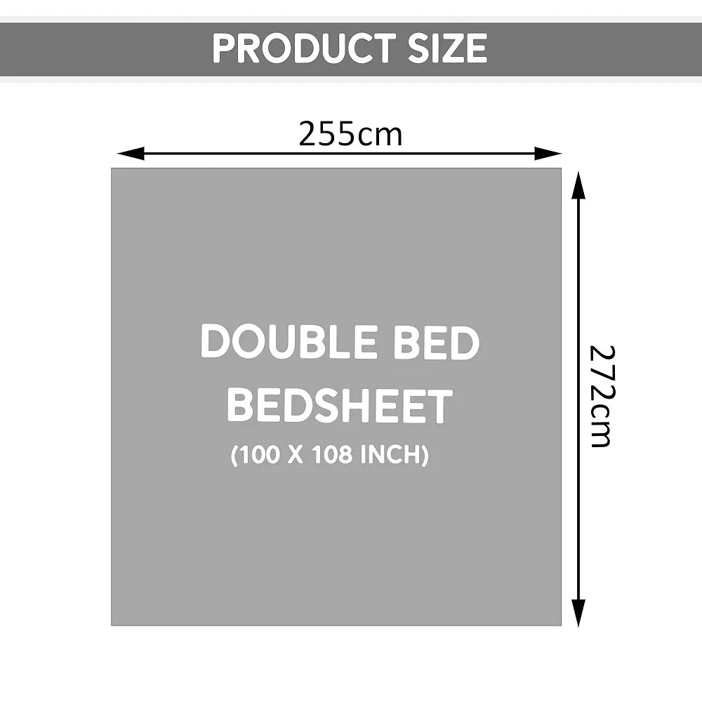 Kuber Industries 100x108 Inch Cotton Bedsheets for Double Bed with 2 Pillow Covers | Easy to Wash & Maintain Double Bedsheet Cotton Fabric for Daily Use | Photo Frame Tree Print - Blue