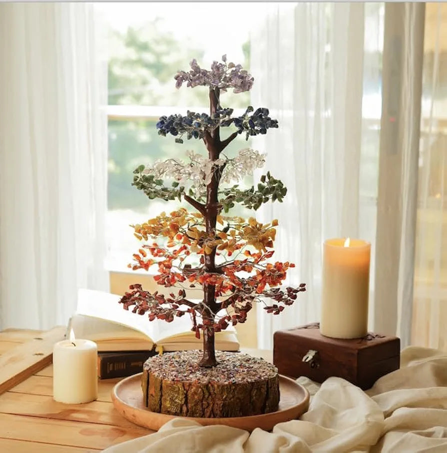 RITUALISTIC Chakra Crystal Tree with Gemstones| Handcrafted for Energy Healing, Meditation, Home Decor, Positive Vibes for Mindfulness & Wellness