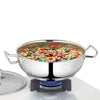 Borosil Stainless Steel Kadhai With Lid | Induction Friendly | Impact Bonded Tri-ply Bottom | 2.8 Litres | 24 Cm