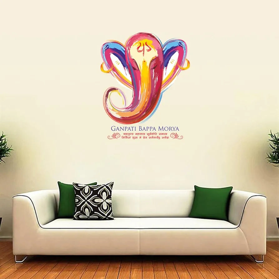 Rangoli White Glossy Vinyl Wall Sticker Premium Self-Adhesive Waterproof Decorative Wall Decal for Bedroom, Living Room, Office & Home Decoration Easy to Apply. Parent-2, Design-13