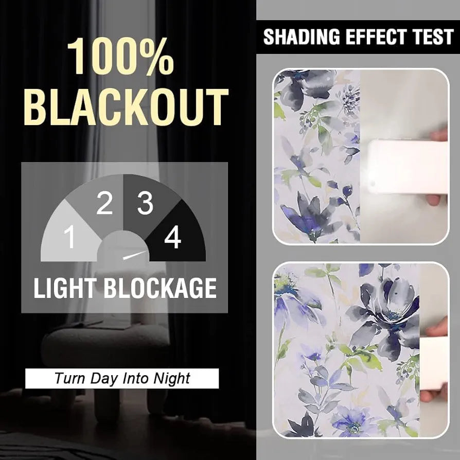 Cloth Fusion 100% Blackout Printed Premium Door Curtains 7 Feet Long Set of 2, Noise Reducing Blackout Parda 7 Feet with Grommet for Home Decor 