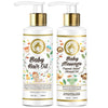 Mom & World Baby Hair Oil + Baby Massage Almond Oil - 200 ml (Pack of 2)
