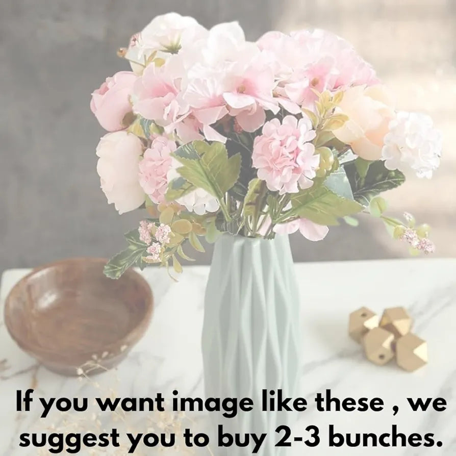 SATYAM KRAFT 1 Pcs Artificial Head Rose Peony Fake Flower Sticks Bunch - Decorative Flowers for Home, Living Room, Table, Wedding, Anniversary, Pooja  