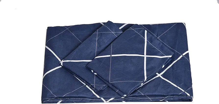 THE HOME STYLE Cotton Feel Glace Cotton All Around Elastic Fitted Printed King Size Double Bed Bedsheet With 2 Pillow Cover,300 TC