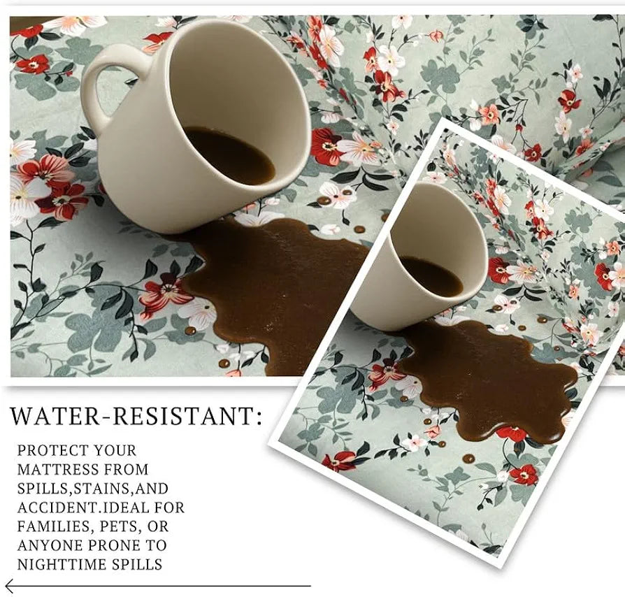 Waterproof Fitted Bedsheet for King Size 78x72+10 inch | Leakproof, Noiseless, Skin-Friendly | Elastic Bed Sheet with 2 Pillow Covers | Dustproof & Breathable -Grey & White