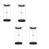 Femora Storage Jars Borosilicate Glass With Silicon Bottom Air Tight Jar With Steel Lid | 900 Ml | Pack of 4