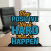 Artvibes Wooden Idols and Figurine Stay Positive Work Hard Quotes Table Decoration for Office Desk | Designer Home Decor