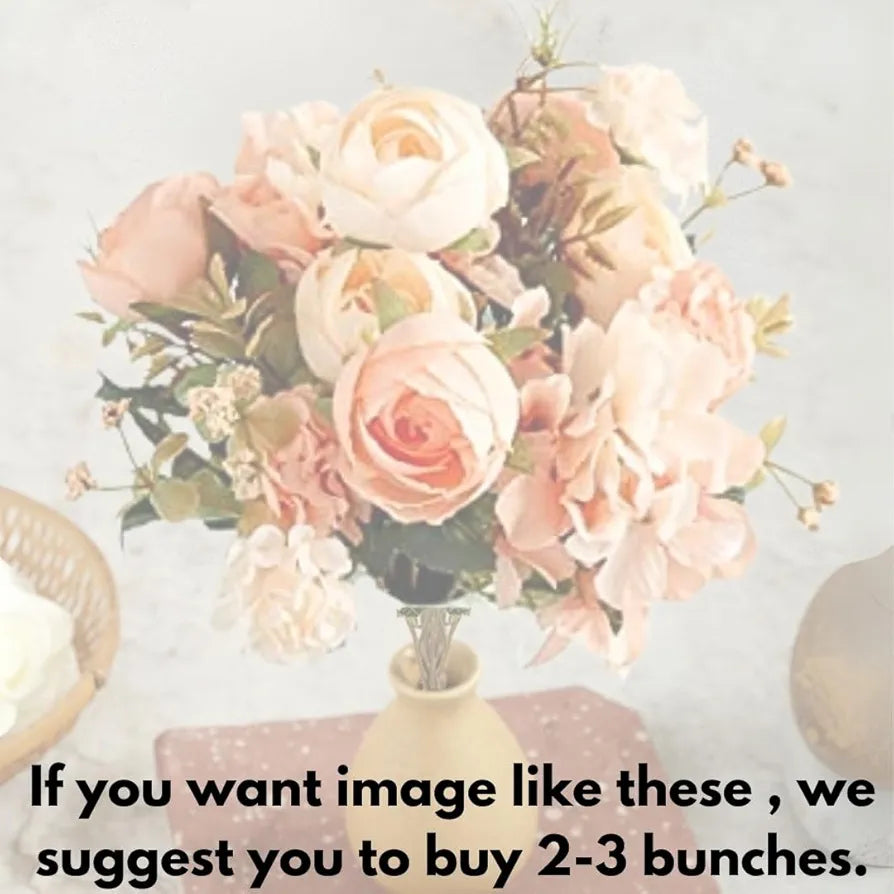 SATYAM KRAFT 1 Pcs Artificial Head Rose Peony Flowers for home decor, Gifting, Garden, Office Corner, Bedroom, Balcony, Living Room, Restaurant Centerpieces Decoration, New Year, and Craft 