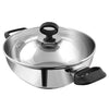 Vinod Stainless Steel Deluxe Kadhai with Glass Lid - 1.5 Litre, 20cm | Extra Thick, SAS Bottom | Soft Handle | Kadai for Cooking