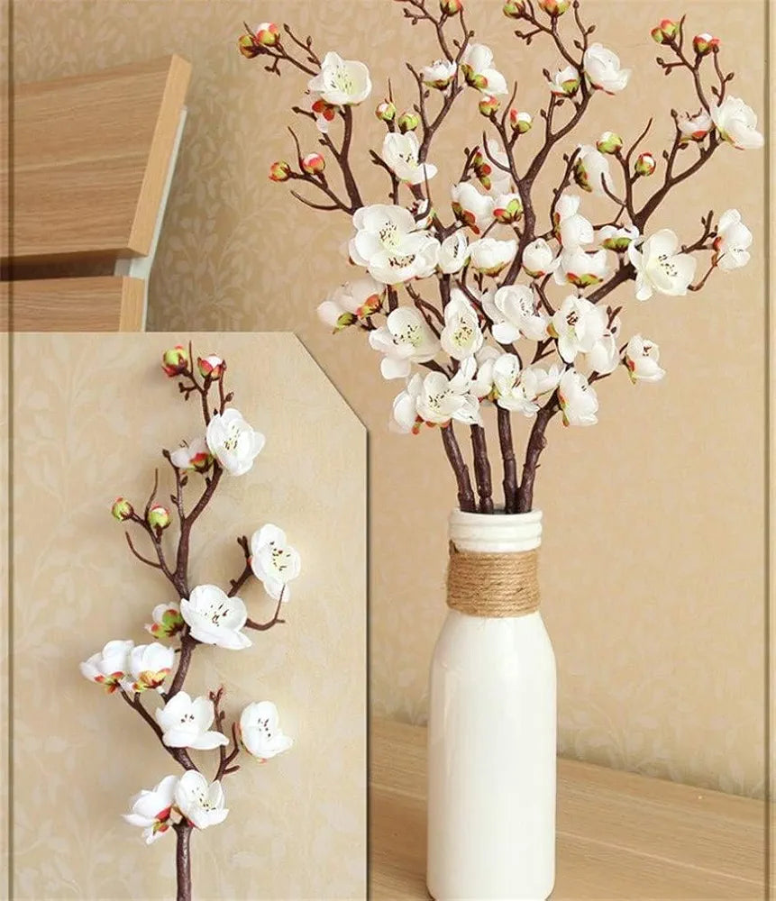 SATYAM KRAFT 3 Sticks Artificial Blossom Flower Bouquet Sticks for Diwali Decoration Setup for Home Decor, Bedroom, Living Room, Table, Office, Pooja Decor 