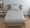 Trance Home Linen 100% Cotton 78x36 inch Single Elastic Fitted Bedsheet 400TC Premium Bed Sheet with 1 Pillow Cover Colour Silver Grey