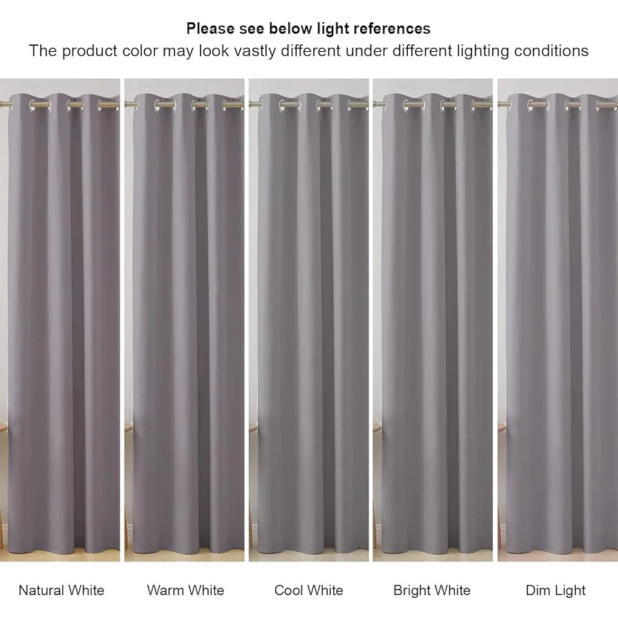 Cloth Fusion Blackout Window Curtains 5 Feet Long Set of 2, Room Darkening Blackout Curtains 5 Feet for Window with Grommet Design for Home Decor 