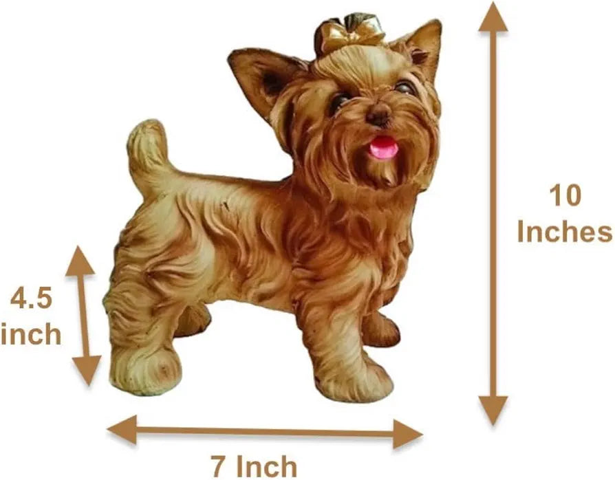 ALILA Pomeranian Dog Showpiece Animal Figurine Sculpture Statue for Table Home Living Room Interior Office Desk Decoration Home Decor, 10 inches