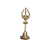 Two Moustaches 8 Inches Brass Shiva's Trishul with Damru Antique Finish